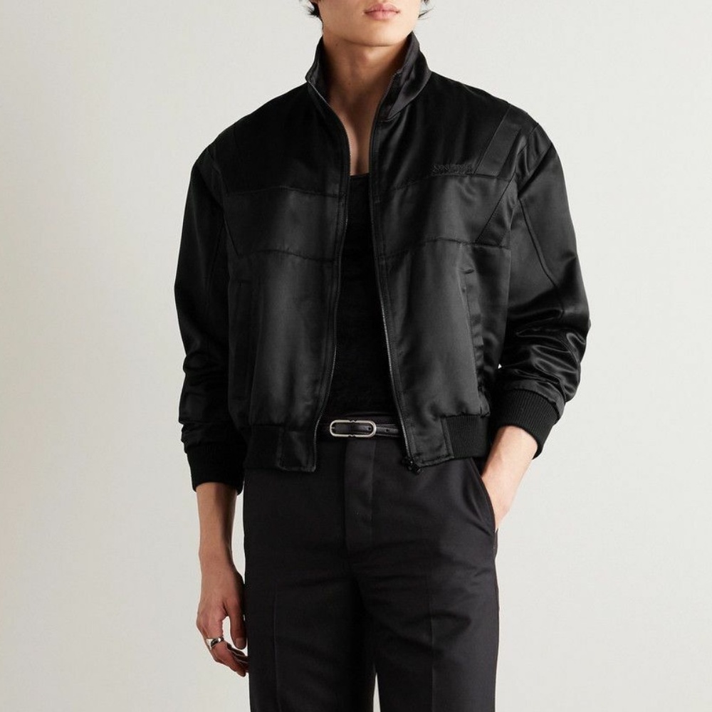 SAINT LAURENT BLOUSON JACKET IN SATIN